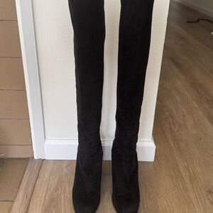 Black Suede Stuart Weitzman Boots